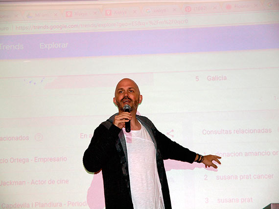 Juan Manuel Lucero, durante un momento de su charla en el CESAG